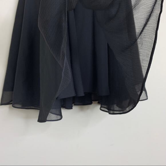 NEW The Kooples Chiffon Lace Up Mini Dress (Sz XXS) Fit-And-Flare Black - Picture 8 of 14